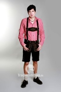 Trachten Lederhose kurz Bertl dunkelbrau