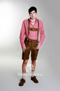 Trachten Lederhose kurz Bertl hellbraun