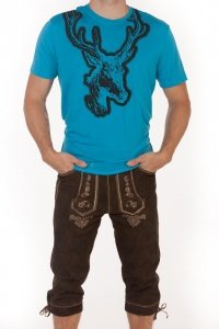 Trachten T-Shirt Hias neon blau