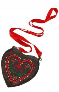 Trachten Tasche T111 Herz anthrazit rot