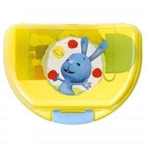 Transparente Brotdose mit Aluflasche