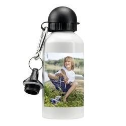 Trinkflasche mit Foto Weiß