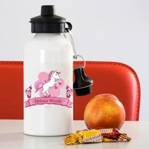 Trinkflasche mit Namen und Pony-Motiv