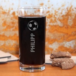 Trinkglas für Fußballer mit Namensgravur