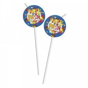 Trinkhalme "Happy Birthday" 6 Stk.