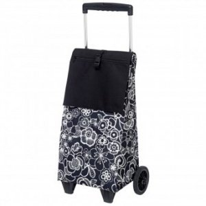 Trolley closed fleur schwarz