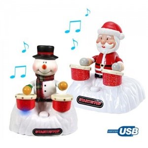 Weihnachtsmann und Schneemann