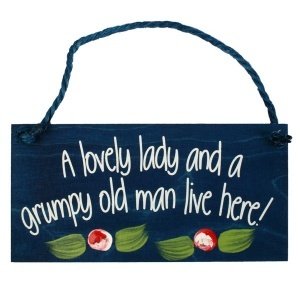 Türschild  "A lovely lady and a grumpy o