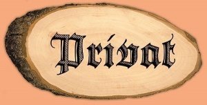 Türschild aus Holz Privat in ovaler Form