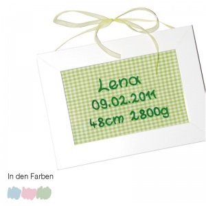 Türschild mit Geburts- oder Taufdat