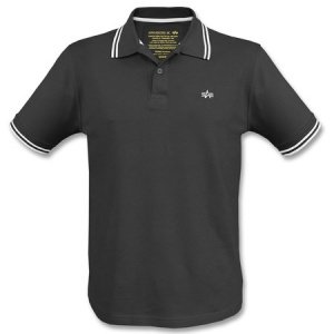 Twin Stripe Polo schwarz