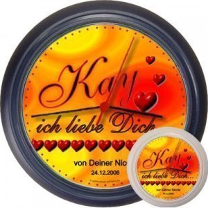 Uhr Ich liebe Dich orange