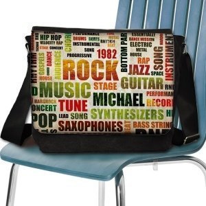 Umhängetasche Rockmusik mit Name und Geb