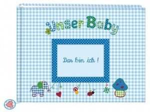 Unser Baby (hellblau): Großes Stoff-Fotoalbum