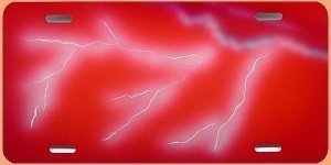 US Autoschild mit Airbrushmotiv Blitze i