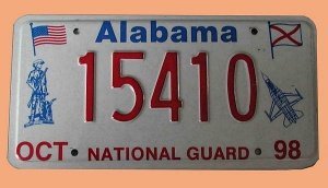 US - Grafiknummernschild Alabama Nationa