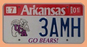 US - Grafiknummernschild Arkansas Bears