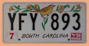 US - Grafiknummernschild South Carolina