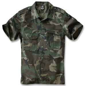 US Hemd kurzarm woodland