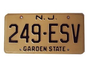 US - Nummernschild New Jersey - Garden S