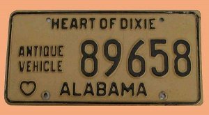 US Nummerntafel Alabama Heart of Dixie