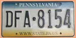 USA Nummernschild Pennsylvania mit Inter