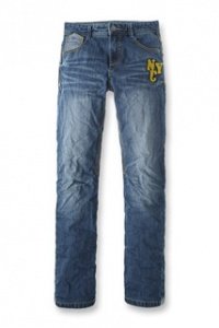Used-Jeans mit NYC-Patch