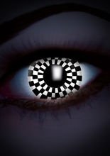 UV Kontaktlinsen Schachmuster schwarz-we