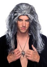Vampir Herren-Perücke Gothic grau