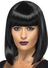 Vampirin Pagenkopf Pony Perücke schwarz