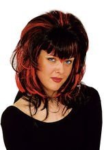 Vampirin-Perücke schwarz-rot