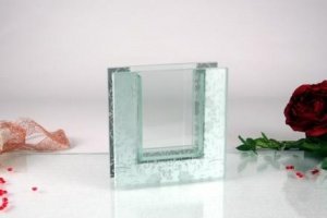 Vase 15cm Flachglas satiniert