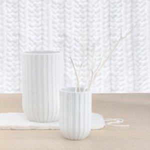 Vase mit Strickrelief klein