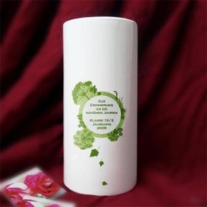 Vase mit Textfeld für eine persönliche B
