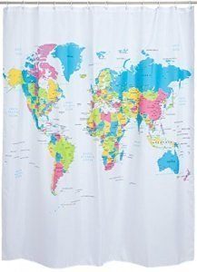 Duschvorhang Weltkarte