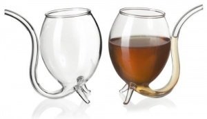 VENKON - Teuflisches Glas mit Strohhalm - für kalte Getränke, Wein oder Cocktails - 250ml