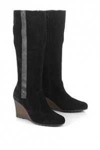 Velours Bootie + Keilabsatz