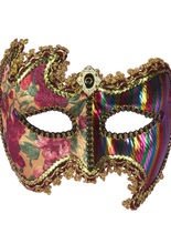 Venezianische Augenmaske Blumen Streifen