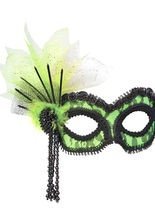 Venezianische Augenmaske Burlesque grün-