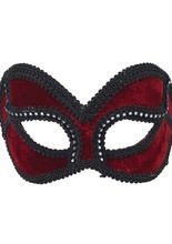 Venezianische Augenmaske Domino Samt wei