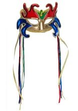 Venezianische Augenmaske Harlekin gold-b