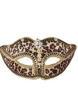 Venezianische Augenmaske Leopard gold-br