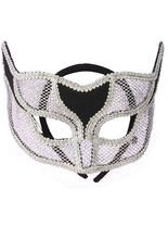 Venezianische Augenmaske Netz silber-sch