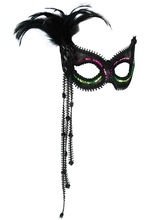 Venezianische Augenmaske Pailletten grün