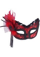 Venezianische Augenmaske Pailletten rot-