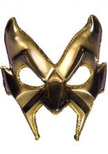 Venezianische Augenmaske Teufel gold