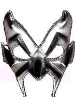 Venezianische Augenmaske Teufel silber