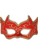 Venezianische Augenmaske Teufelin rot-go