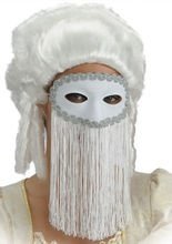 Venezianische Augenmaske mit weissem Sch