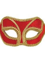 Venezianische Augenmaske rot-gold